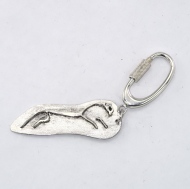 Silver Uffington White Horse keyring keyfob